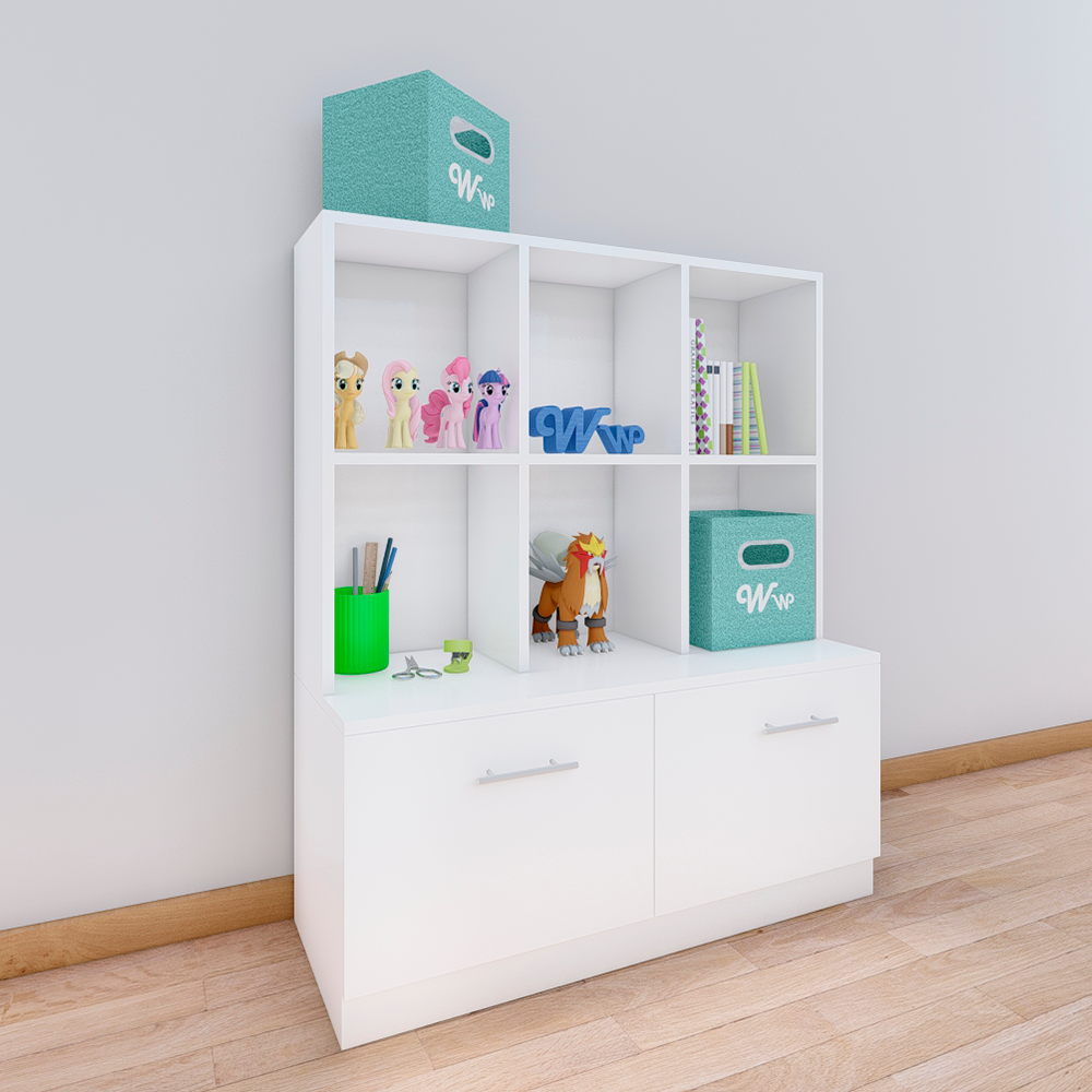 Cómoda Montessori de 6 espacios y 2 cajones