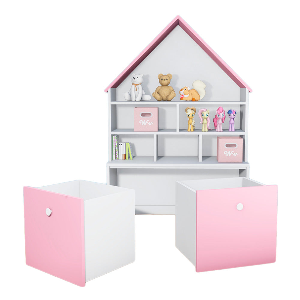 Casita Montessori de 6 espacios y 2 cajones con rueditas