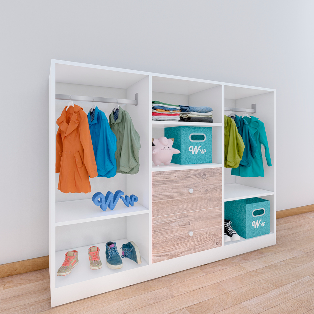 Montessori Closet Wardrobe with 2 Drawers
