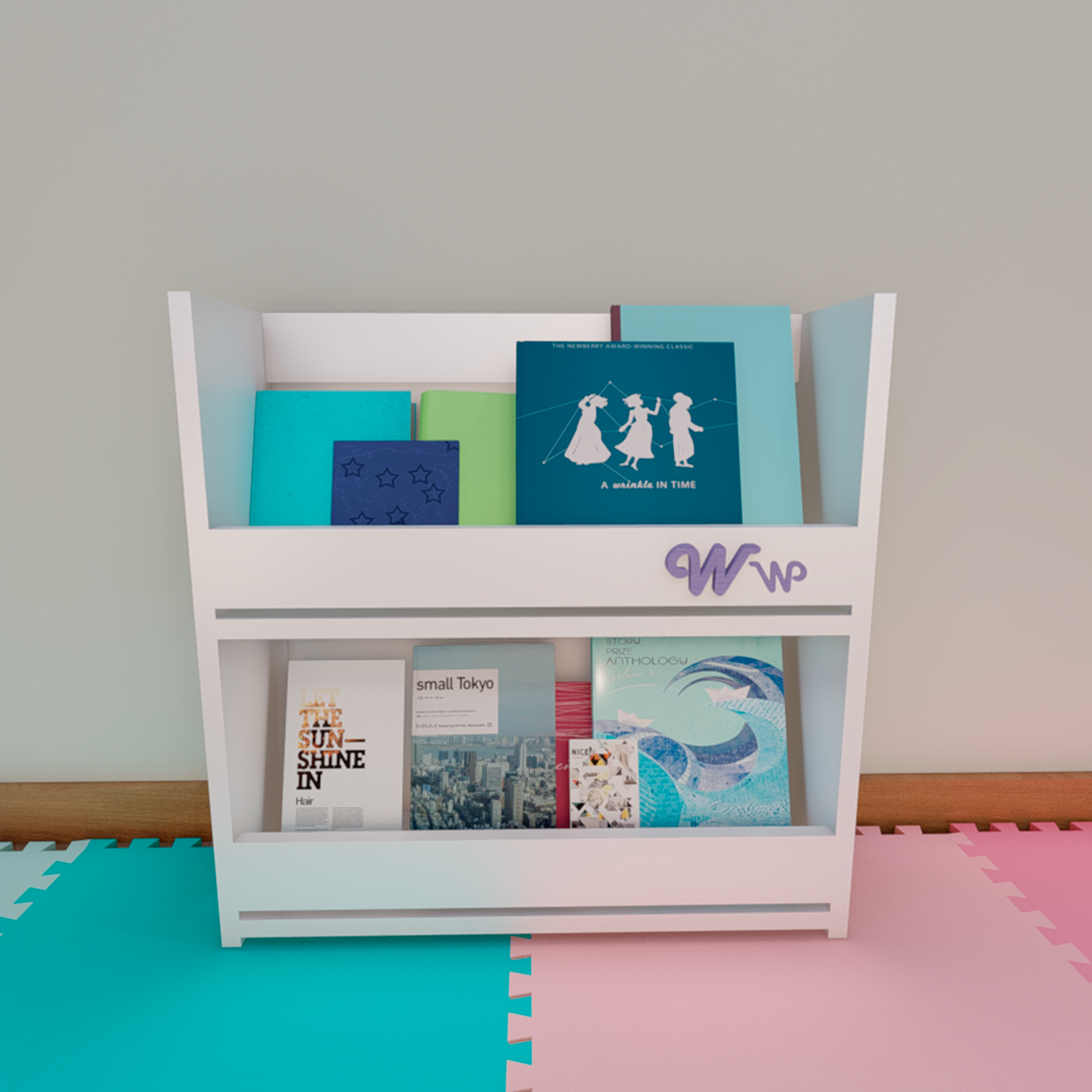 Librero Montessori de 2 repisas