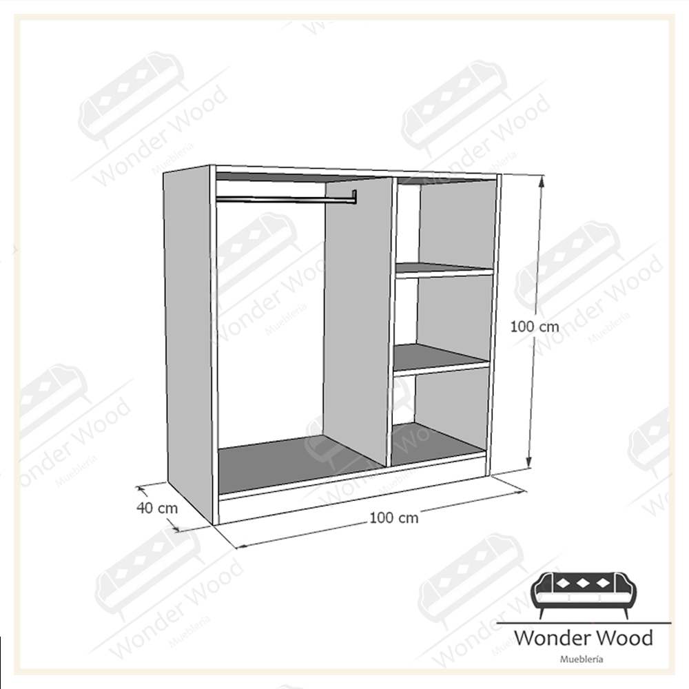 3-space Montessori Closet Wardrobe