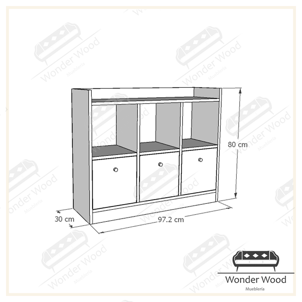 Cómoda Montessori con 3 cajones