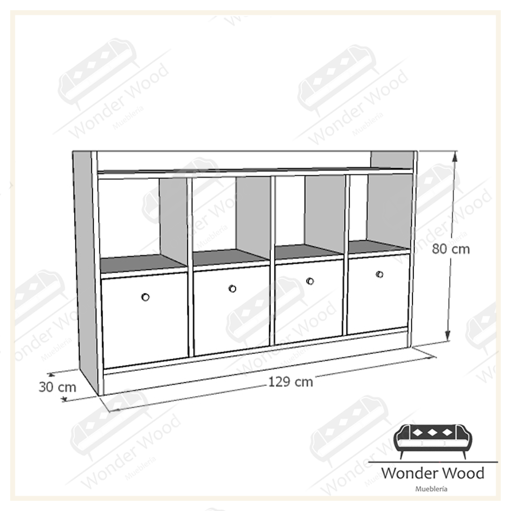 Cómoda Montessori con 4 cajones