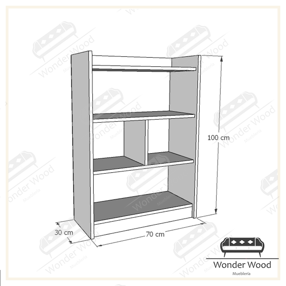 Cómoda Montessori de 4 espacios