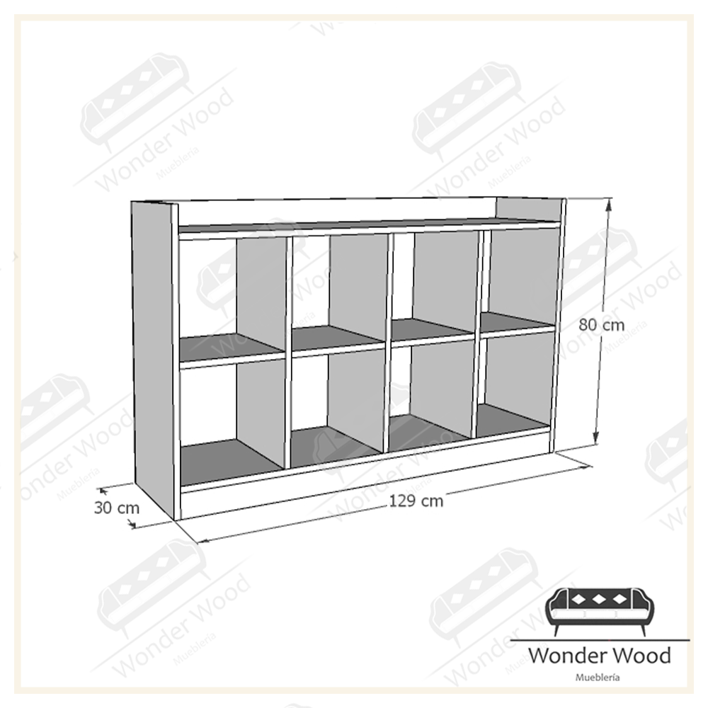 Cómoda Montessori de 8 espacios