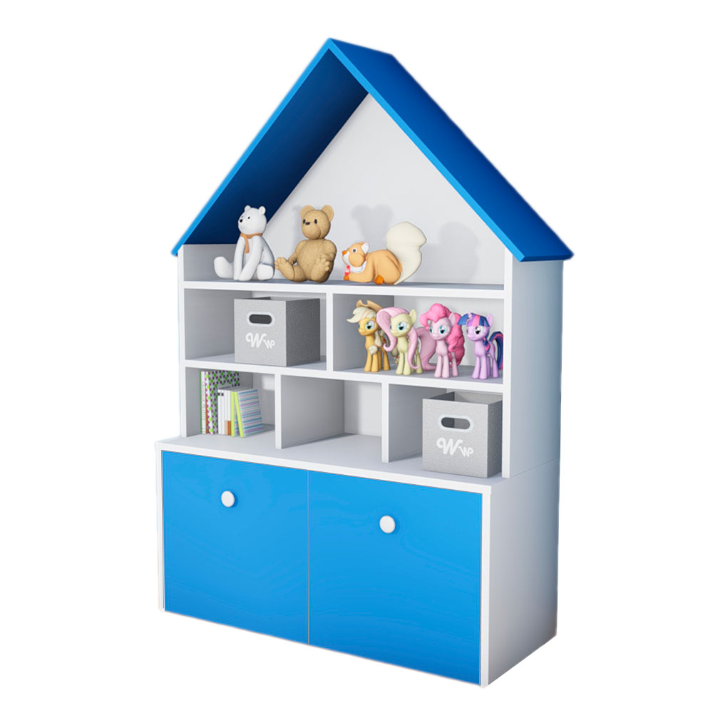 Casita Montessori de 6 espacios y 2 cajones con rueditas