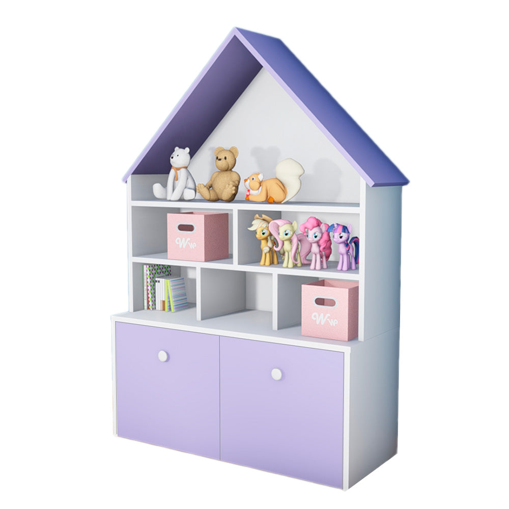 Casita Montessori de 6 espacios y 2 cajones con rueditas